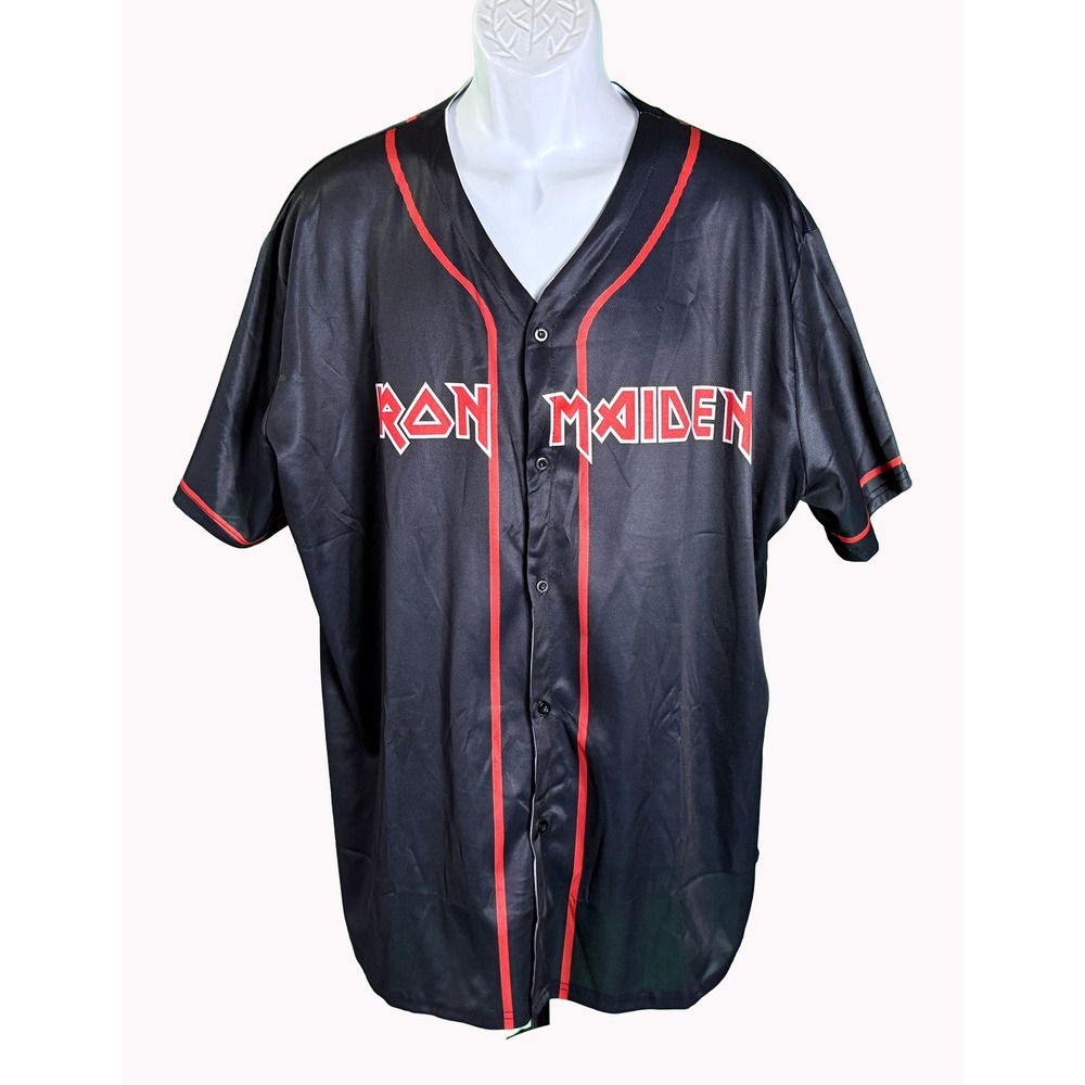 Iron Maiden Baseball Jersey Mens 2XL Black The Trooper Rob Hewitt Graphic Shirt